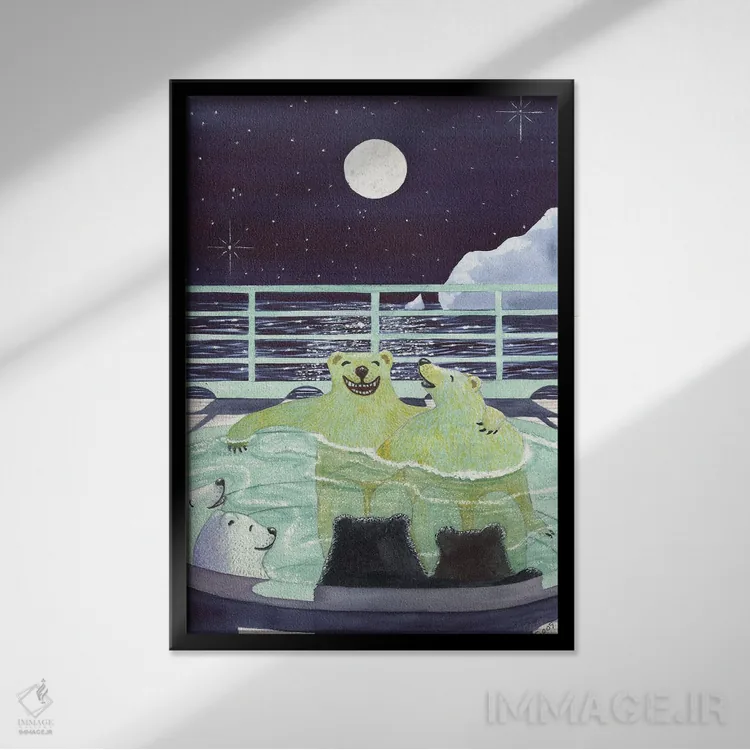 تابلو دکوراتیو توی جکوزی رفتن اثر کترین جی مک الروی - نمای قابدار مشکی