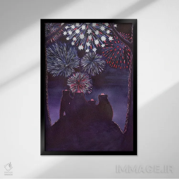 تابلو دکوراتیو چهارم ژوئیه اثر کترین جی مک الروی - نمای قابدار مشکی