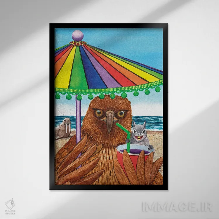 تابلو دکوراتیو توپک های آویزان اثر کترین جی مک الروی - نمای قابدار مشکی