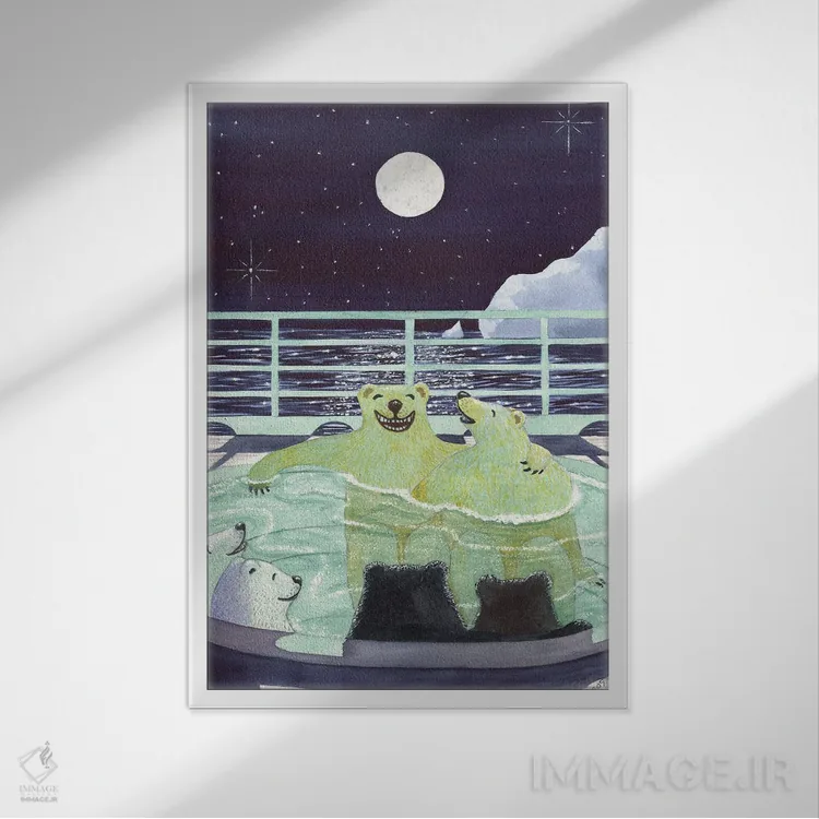 تابلو دکوراتیو توی جکوزی رفتن اثر کترین جی مک الروی - نمای قابدار سفید