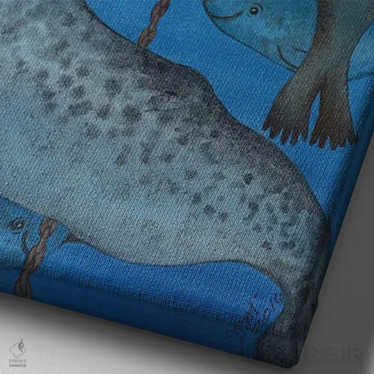 تابلو دکوراتیو تک شاخ دریا اثر کترین جی مک الروی - نمای نزدیک بافت بوم