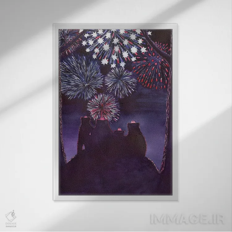 تابلو دکوراتیو چهارم ژوئیه اثر کترین جی مک الروی - نمای قابدار سفید