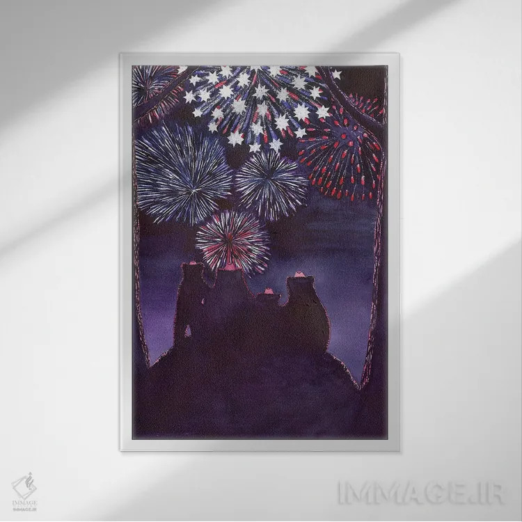 تابلو دکوراتیو چهارم ژوئیه اثر کترین جی مک الروی - نمای قابدار سفید