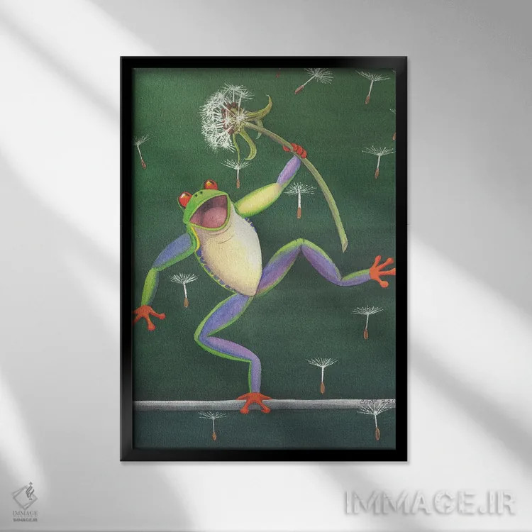 تابلو دکوراتیو طناب باز اثر کترین جی مک الروی - نمای قابدار مشکی