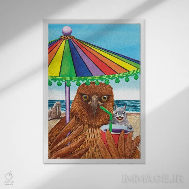 تابلو دکوراتیو توپک های آویزان اثر کترین جی مک الروی - نمای قابدار سفید