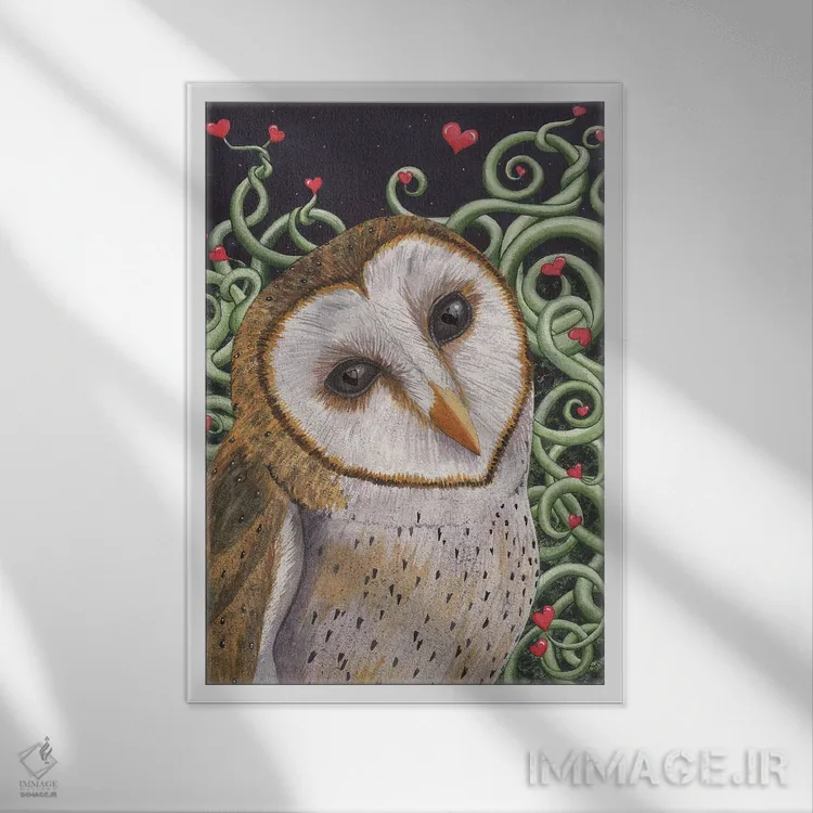 تابلو دکوراتیو چه کسی را دوست داری؟ اثر کترین جی مک الروی - نمای قابدار سفید