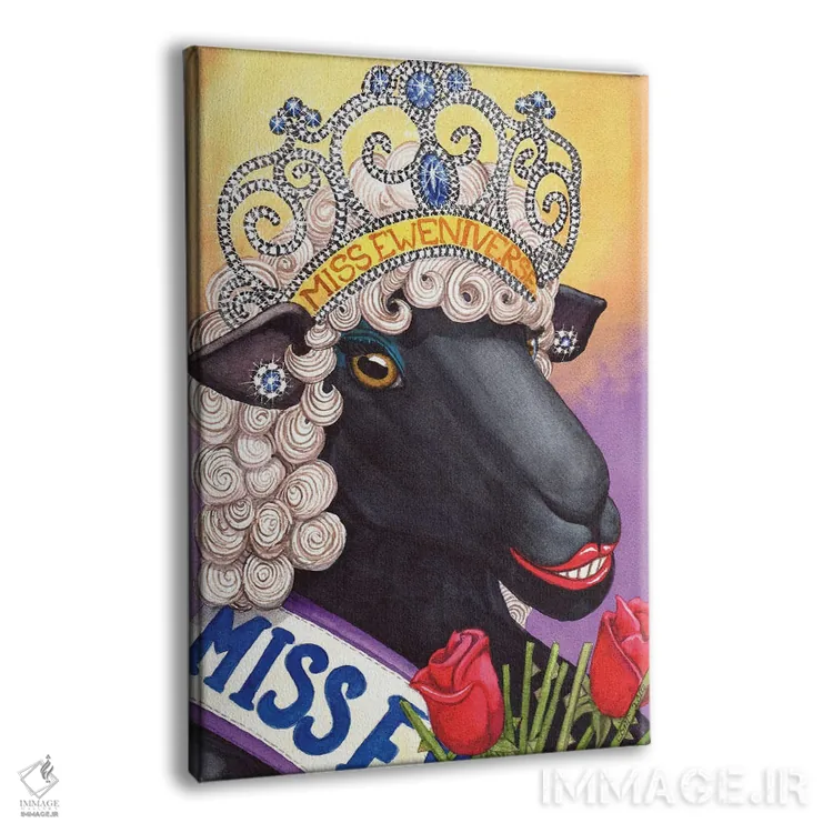 تابلو دکوراتیو خانم جهان گوسفندی! اثر کترین جی مک الروی - نمای پرسپکتیو محصول