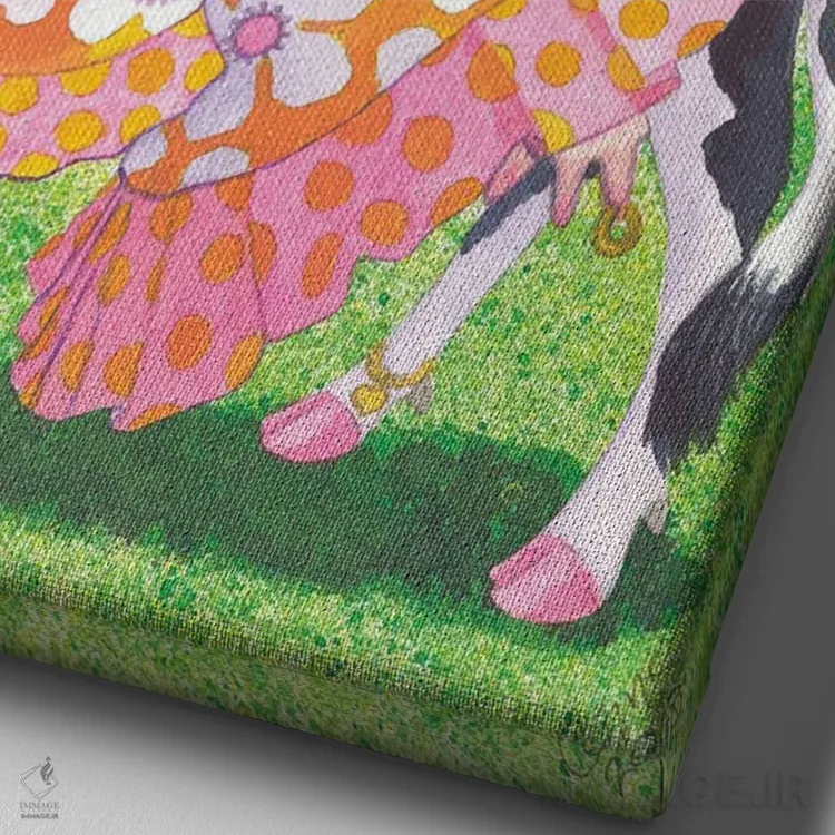 تابلو دکوراتیو مو-مو اثر کترین جی مک الروی - نمای نزدیک بافت بوم