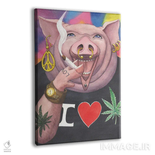 تابلو دکوراتیو خوک شکم گنده اثر کترین جی مک الروی - نمای پرسپکتیو محصول