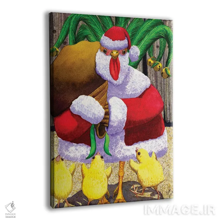 تابلو دکوراتیو مرغ بابانوئل اثر کترین جی مک الروی - نمای پرسپکتیو محصول