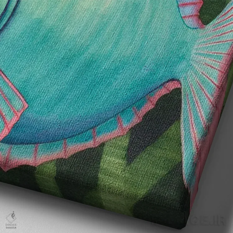 تابلو دکوراتیو چمدان قرمز اثر کترین جی مک الروی - نمای نزدیک بافت بوم