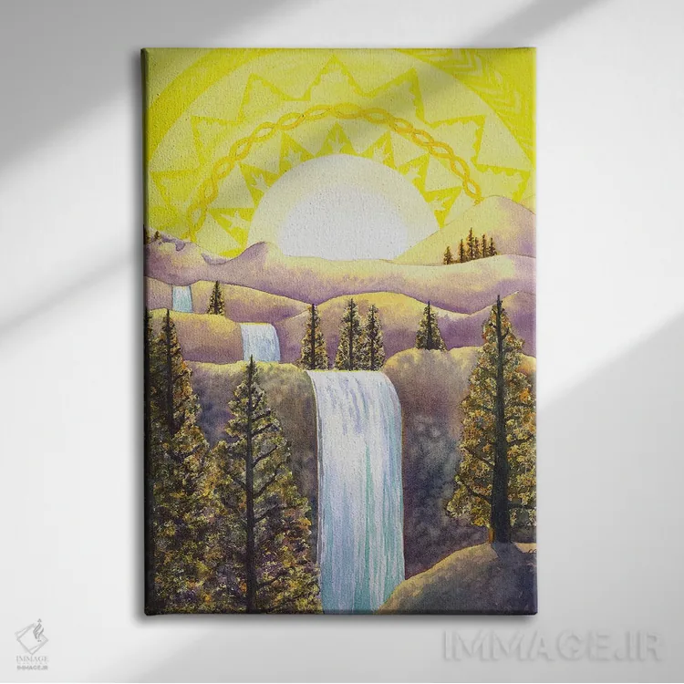 تابلو دکوراتیو چاکرای شبکه خورشیدی اثر کترین جی مک الروی - نمای روبهرو روی دیوار