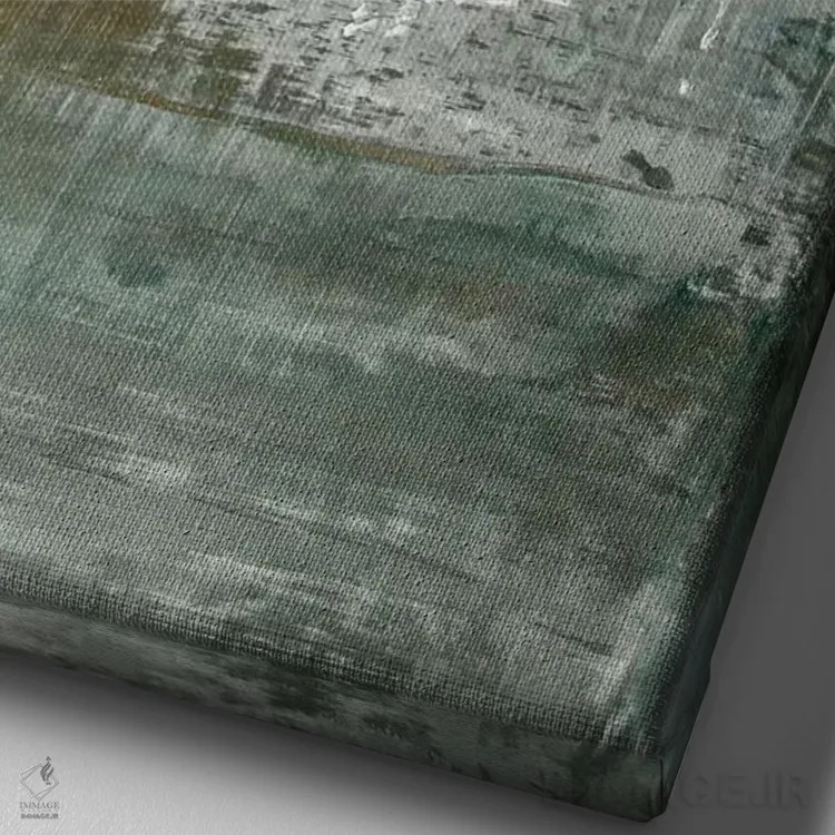 تابلو انتزاعی کم عمق ها II اثر کارولین گلد - نمای نزدیک بافت بوم