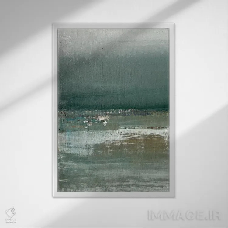 تابلو انتزاعی کم عمق ها I اثر کارولین گلد - نمای قابدار سفید