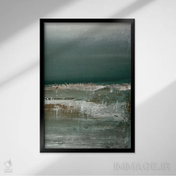 تابلو انتزاعی کم عمق ها II اثر کارولین گلد - نمای قابدار مشکی