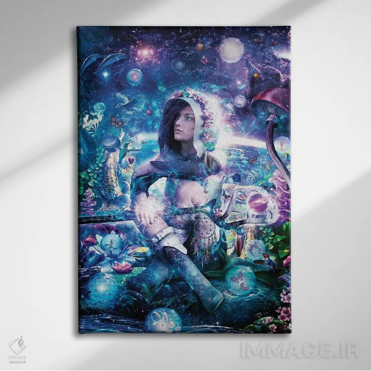 تابلو دکوراتیو مشاهده هم افزایی آسمانی ما اثر کامرون گری - نمای روبهرو روی دیوار