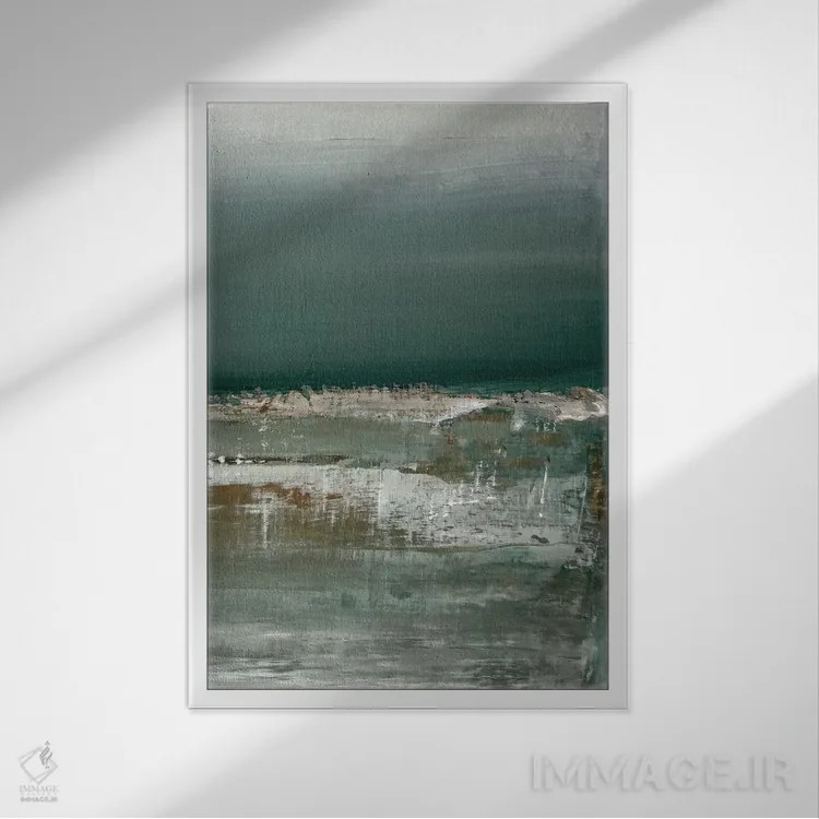 تابلو انتزاعی کم عمق ها II اثر کارولین گلد - نمای قابدار سفید