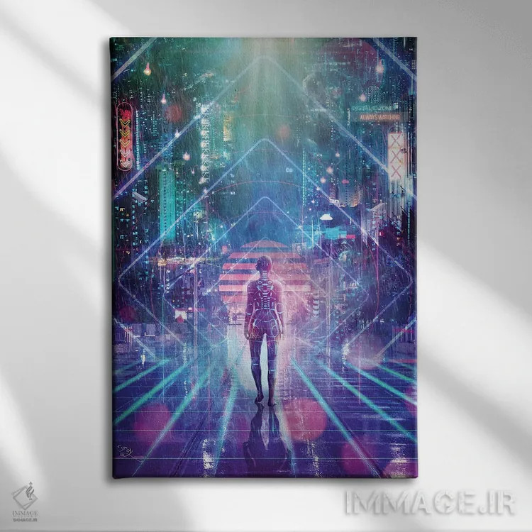 تابلو دکوراتیو منطقه نئونی اثر کامرون گری - نمای روبهرو روی دیوار