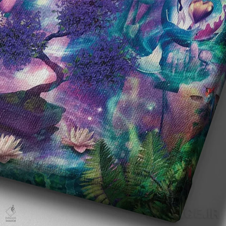 تابلو دکوراتیو مدیتیشن روزانه اثر کامرون گری - نمای نزدیک بافت بوم