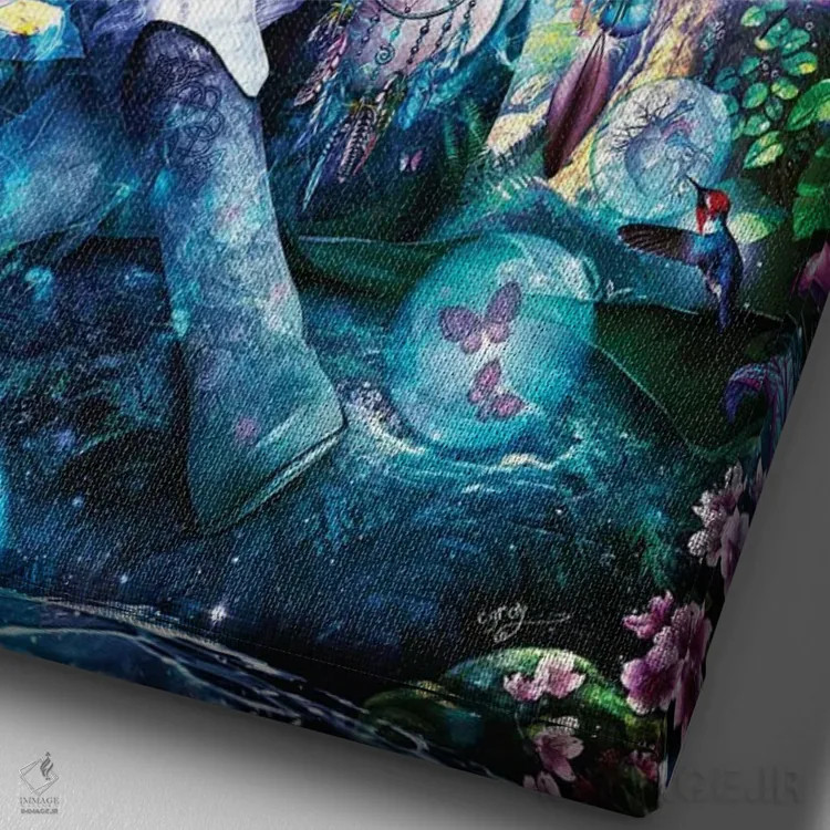 تابلو دکوراتیو مشاهده هم افزایی آسمانی ما اثر کامرون گری - نمای نزدیک بافت بوم