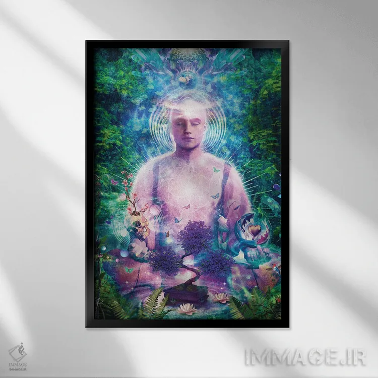 تابلو دکوراتیو مدیتیشن روزانه اثر کامرون گری - نمای قابدار مشکی