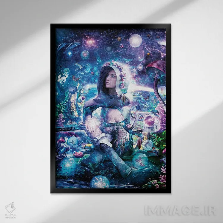 تابلو دکوراتیو مشاهده هم افزایی آسمانی ما اثر کامرون گری - نمای قابدار مشکی