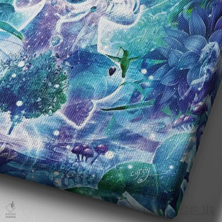 تابلو دکوراتیو ناظران آسمان اثر کامرون گری - نمای نزدیک بافت بوم