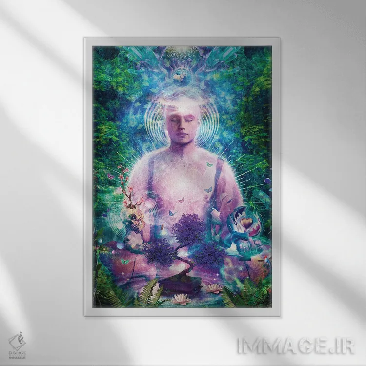 تابلو دکوراتیو مدیتیشن روزانه اثر کامرون گری - نمای قابدار سفید