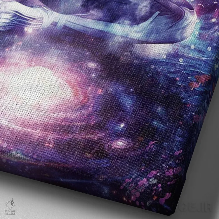 تابلو دکوراتیو بر لبه هماهنگی اثر کامرون گری - نمای نزدیک بافت بوم