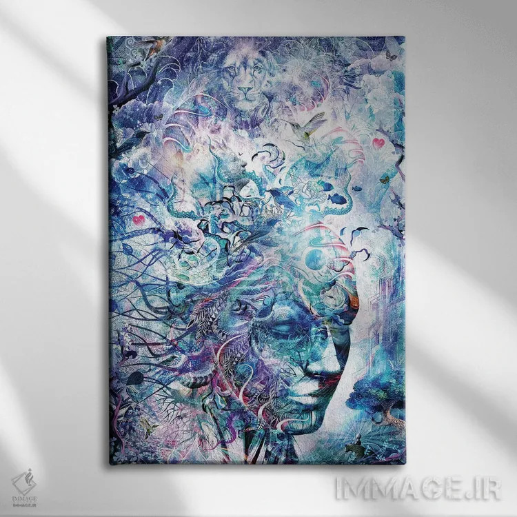 تابلو انتزاعی رویای یگانگی اثر کامرون گری - نمای روبهرو روی دیوار