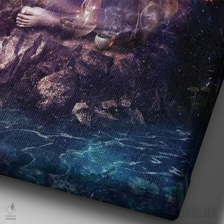 تابلو دکوراتیو متصل به سرچشمه اثر کامرون گری - نمای نزدیک بافت بوم