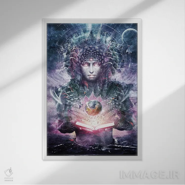 تابلو دکوراتیو اطلس اقیانوس اثر کامرون گری - نمای قابدار سفید