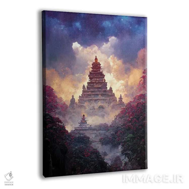 تابلو دکوراتیو معبد بودایی اثر کامرون گری - نمای پرسپکتیو محصول
