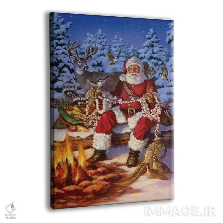 تابلو دکوراتیو آتش کمپ کریسمس اثر کربرت گوتیه - نمای پرسپکتیو محصول