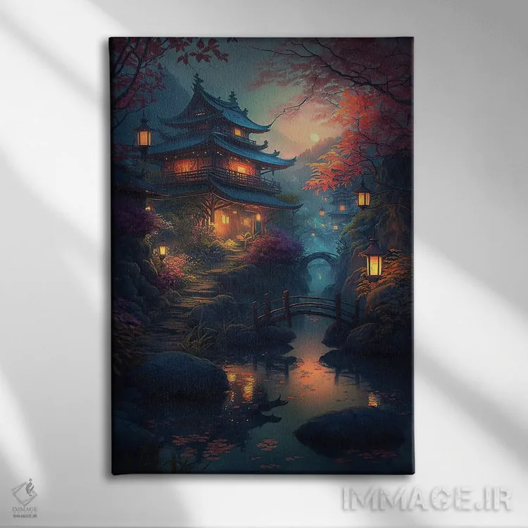 تابلو دکوراتیو روستای کوهستانی اثر کامرون گری - نمای روبهرو روی دیوار