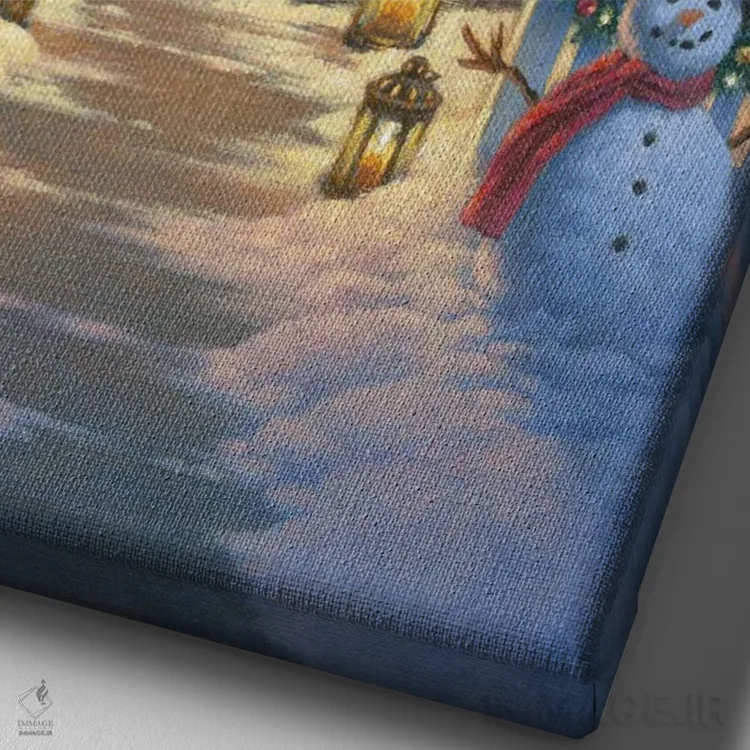 تابلو دکوراتیو ایوان کریسمس اثر کربرت گوتیه - نمای نزدیک بافت بوم