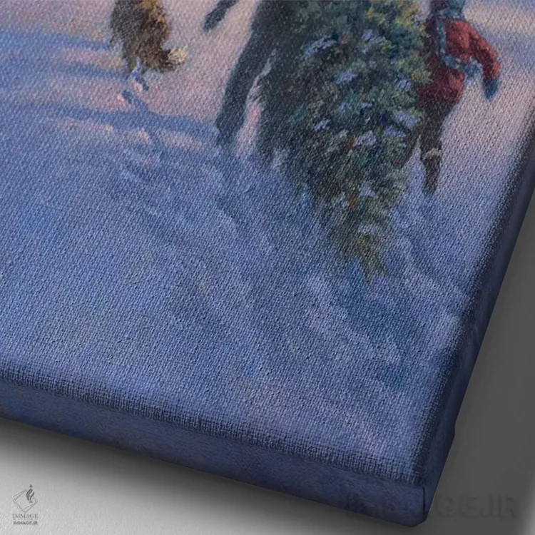 تابلو دکوراتیو سنت کریسمس اثر کربرت گوتیه - نمای نزدیک بافت بوم