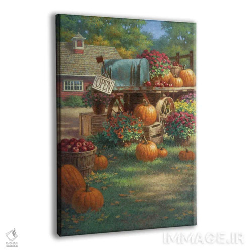 تابلو دکوراتیو منظره پاییزی اثر کربرت گوتیه - نمای پرسپکتیو محصول