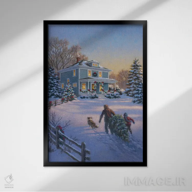 تابلو دکوراتیو سنت کریسمس اثر کربرت گوتیه - نمای قابدار مشکی