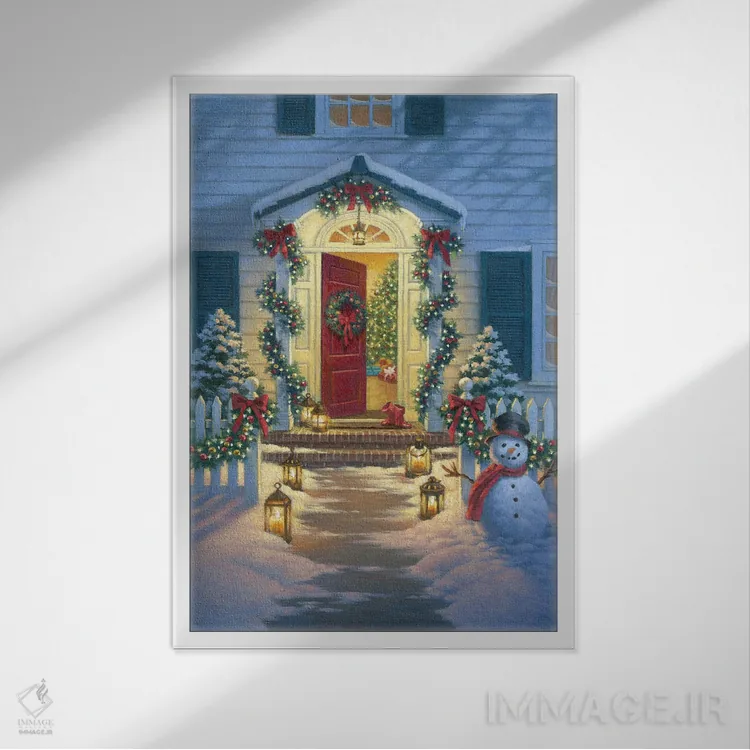 تابلو دکوراتیو ایوان کریسمس اثر کربرت گوتیه - نمای قابدار سفید