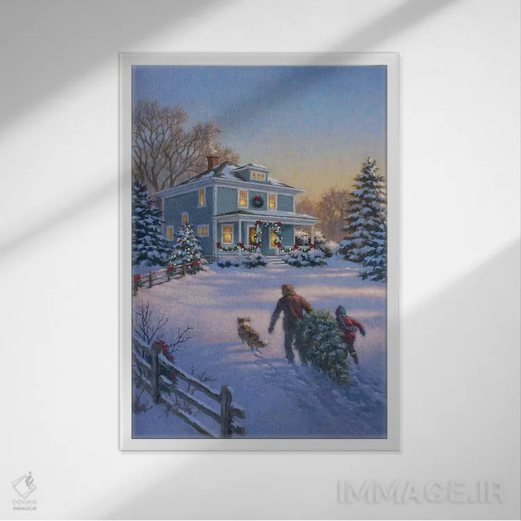تابلو دکوراتیو سنت کریسمس اثر کربرت گوتیه - نمای قابدار سفید