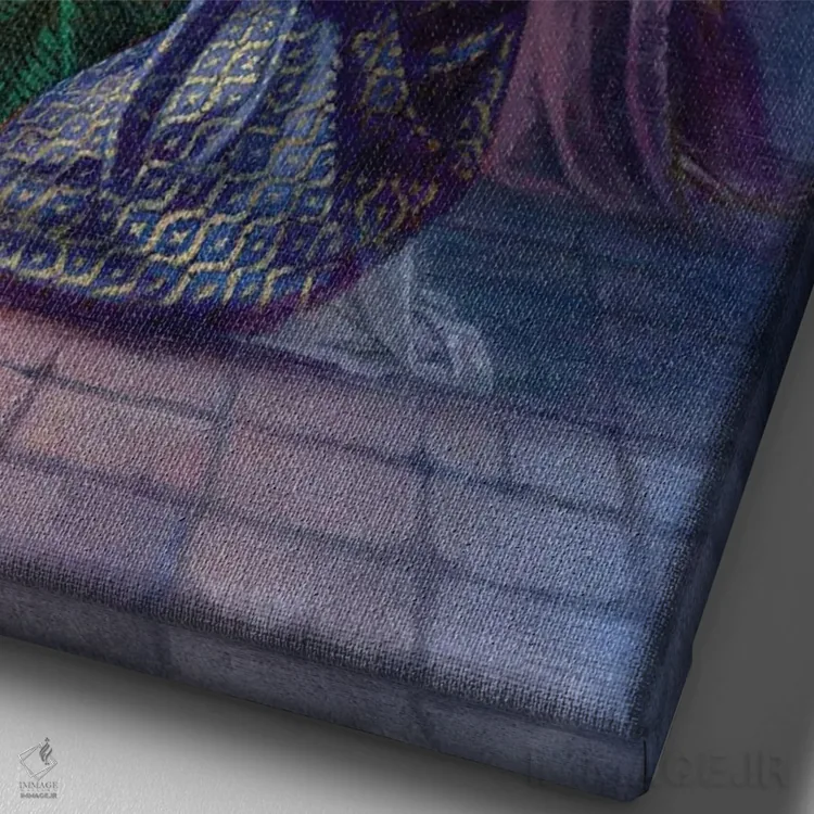 تابلو دکوراتیو هدایای سه شاه/مرد دانا اثر کربرت گوتیه - نمای نزدیک بافت بوم