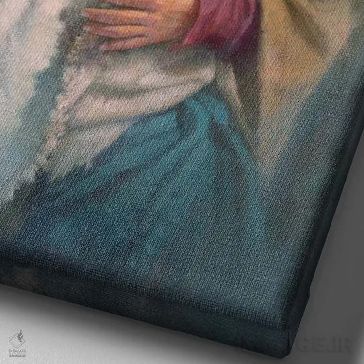 تابلو دکوراتیو مریم و عیسی نوزاد اثر کربرت گوتیه - نمای نزدیک بافت بوم