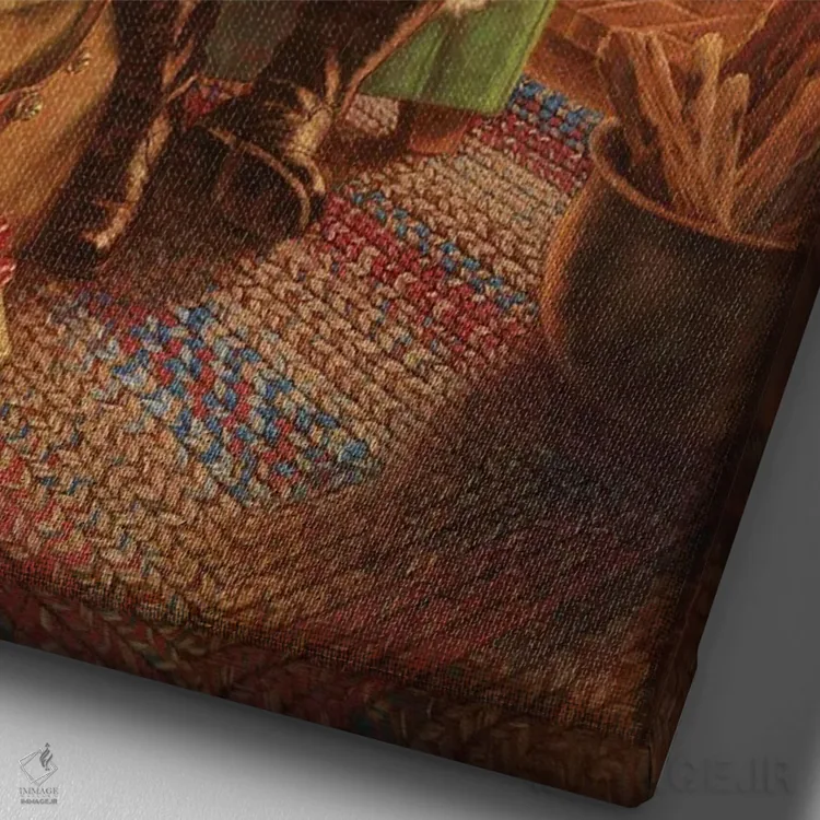 تابلو دکوراتیو شیر و کلوچه اثر کربرت گوتیه - نمای نزدیک بافت بوم