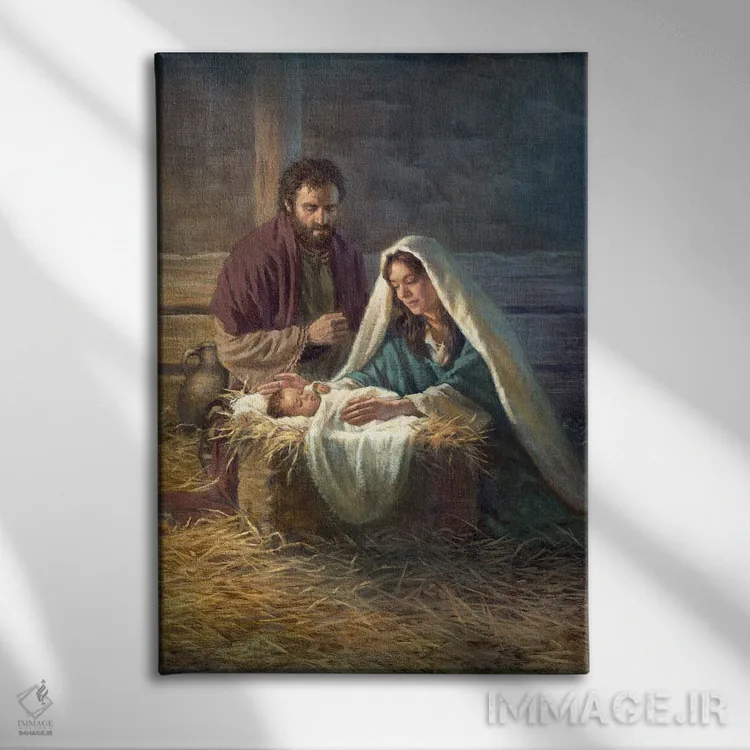 تابلو دکوراتیو تولد مسیح اثر کربرت گوتیه - نمای روبهرو روی دیوار