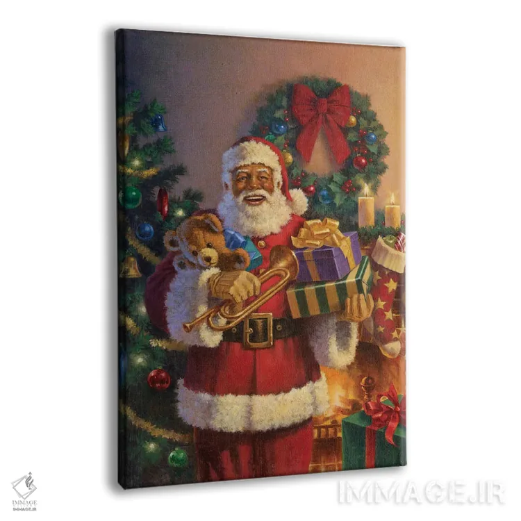 تابلو دکوراتیو بابانوئل در حال رساندن هدایا اثر کربرت گوتیه - نمای پرسپکتیو محصول