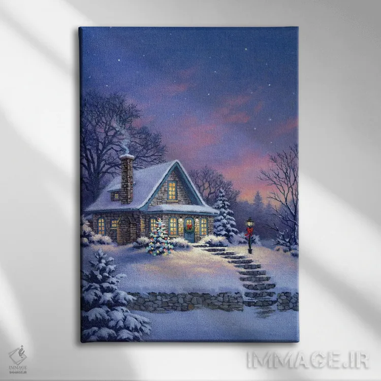 تابلو دکوراتیو کلبه در شفق اثر کربرت گوتیه - نمای روبهرو روی دیوار