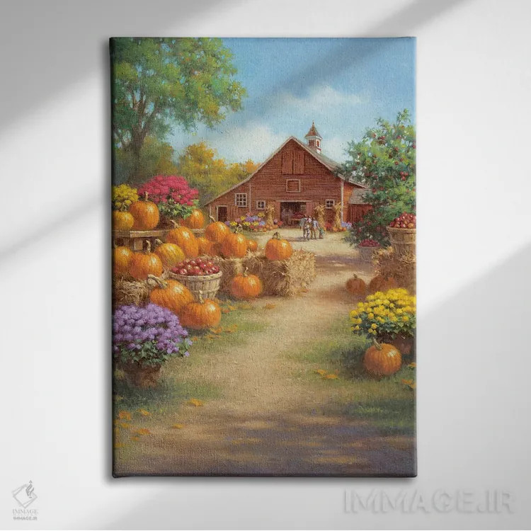 تابلو دکوراتیو کدوهای انباری اثر کربرت گوتیه - نمای روبهرو روی دیوار