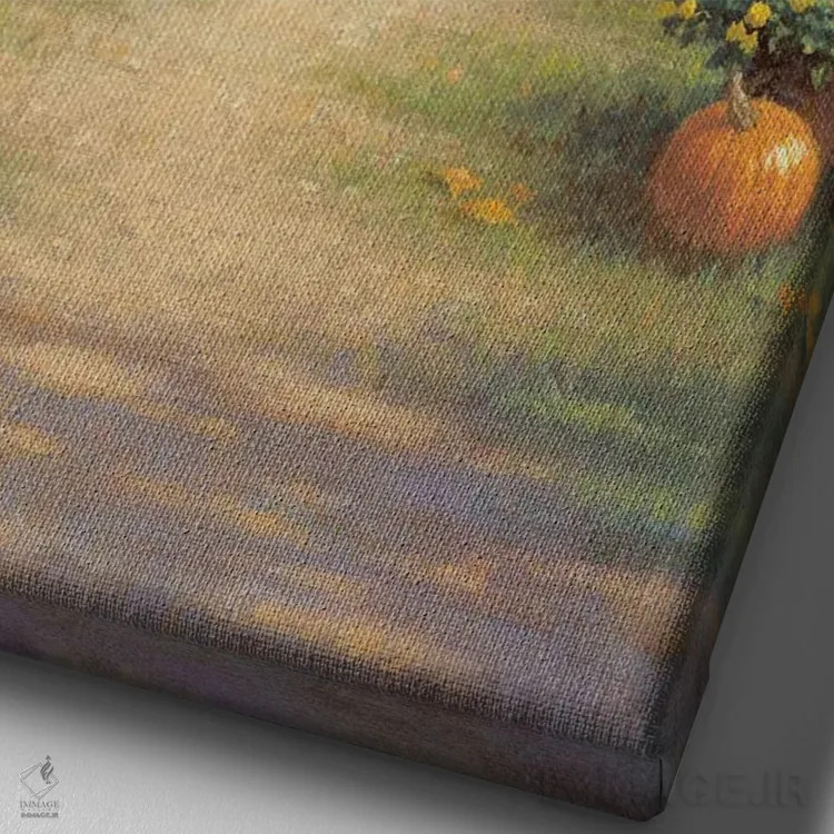 تابلو دکوراتیو کدوهای انباری اثر کربرت گوتیه - نمای نزدیک بافت بوم