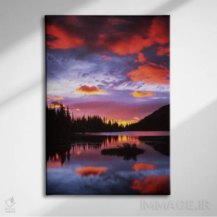 تابلو دکوراتیو غروب ابری ۲، دریاچه ریفلکشن، پارک ملی مانت رینییر، واشنگتن، آ… اثر چارلز گرچ - نمای روبهرو روی دیوار